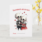 Till Undeath Do Us Part Skeleton Couple Valentine Kaart (Gele Bloem)