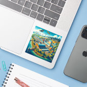 Tillamook Oregon 3 inch Vinyl Sticker (Laptop met iPhone)