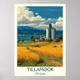 Tillamook Oregon  boerderij vuurtoren kunst Poster