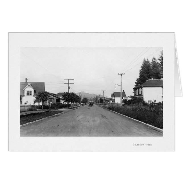 Tillamook, Oregon Residential Street Scene (Voorkant Horizontaal)