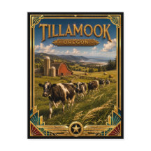 Tillamook Oregon Vintage Art Deco Gouden Tijdperk