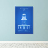 Tillamook Rock Lighthouse - Oregon – AD Canvas Afdruk (Insitu (Houten vloer))