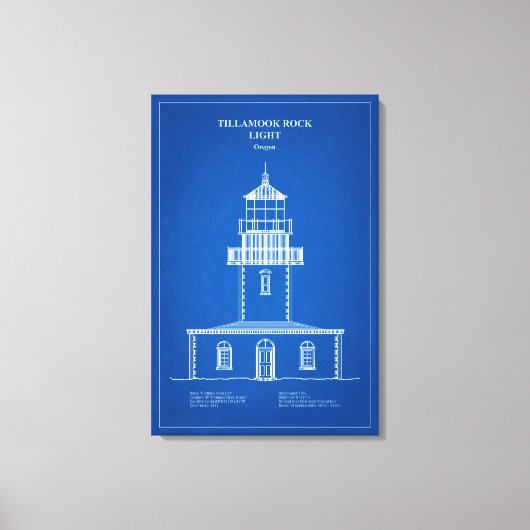 Tillamook Rock Lighthouse - Oregon – AD Canvas Afdruk (Voorkant)