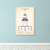 Tillamook Rock Lighthouse - Oregon - SBD Canvas Afdruk (Insitu (Houten vloer))