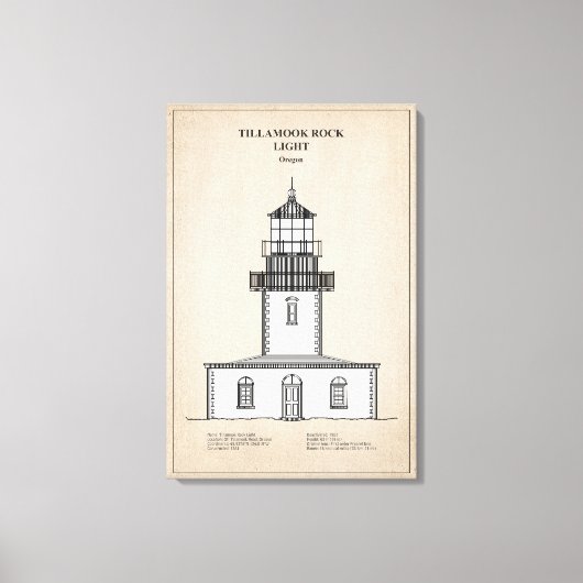Tillamook Rock Lighthouse - Oregon - SBD Canvas Afdruk (Voorkant)