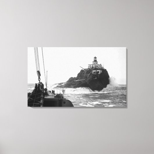 Tillamook, vuurtoren van Oregon van Ship Photograp Canvas Afdruk (Voorkant)