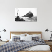 Tillamook, vuurtoren van Oregon van Ship Photograp Canvas Afdruk (Insitu (Slaapkamer))