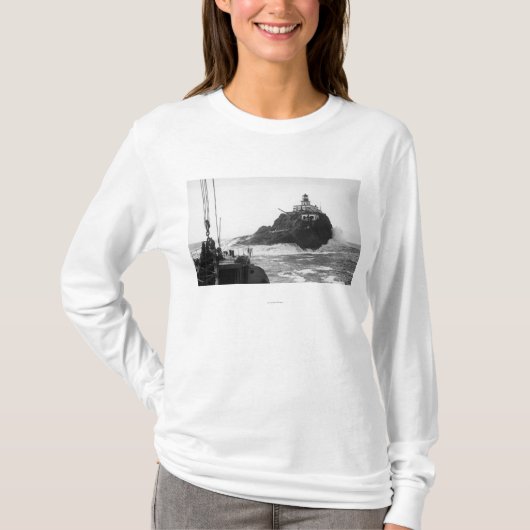 Tillamook, vuurtoren van Oregon van Ship Photograp T-shirt (Voorkant)