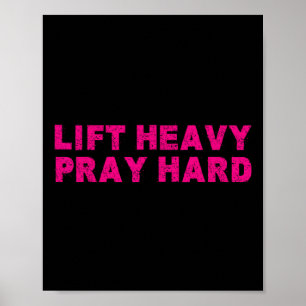 Tillen Zwaar Bidden Hard Fitness Bodybuilding Jezu Poster