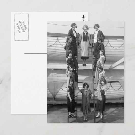 Tiller Girls Dance Troupe begin jaren 1900 Briefkaart (Voorkant / Achterkant)