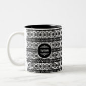 Tiller on Stylish Abstract Pattern in Black & Whit Tweekleurige Koffiemok (Links)