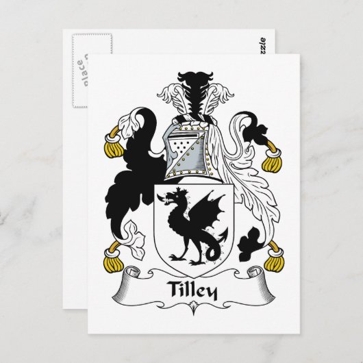 Tilley Family Crest Briefkaart (Voorkant / Achterkant)