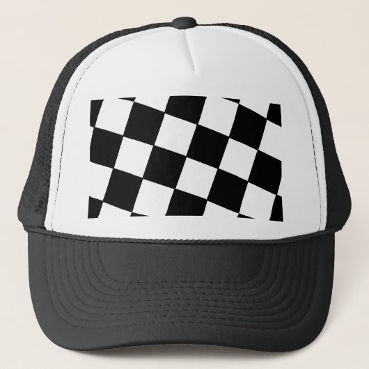 Tilling Checkerboard Pattern Checkers Black White Trucker Pet (Voorkant)