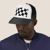 Tilling Checkerboard Pattern Checkers Black White Trucker Pet (In situ)