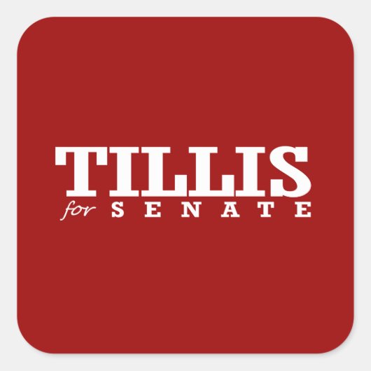 TILLIS VOOR SENAAT 2014 VIERKANTE STICKER (Voorkant)
