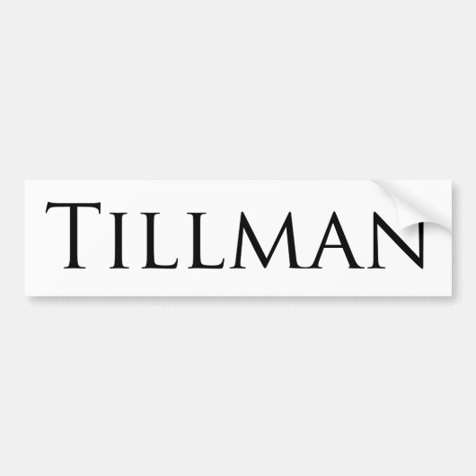 Tillman Bumpersticker (Voorkant)