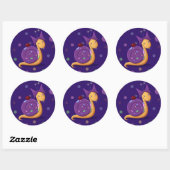 Tilly the Snail met Polkadots Ronde Sticker (Vel)