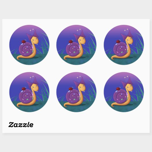 Tilly the Snail Ronde Sticker (Vel)