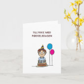 Tillykke med fødselsdag, Deense verjaardag Kaart (Gele Bloem)