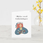 Tillykke med fødselsdag, Deense verjaardag Kaart (Gele Bloem)