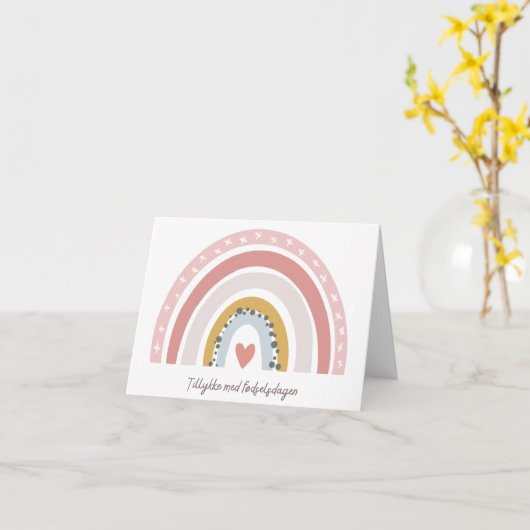 Tillykke med fødselsdag Deense verjaardagskaart Kaart (Gele Bloem)