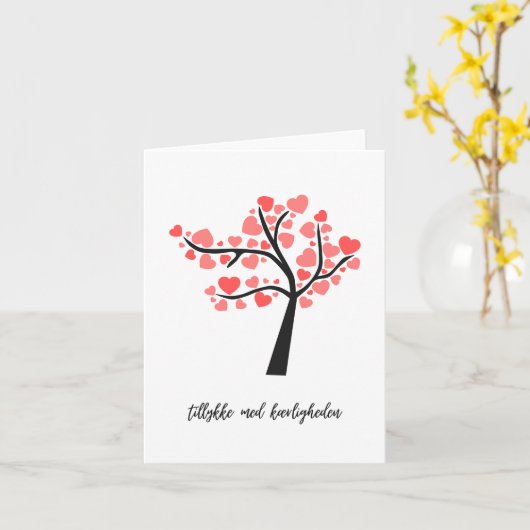 Tillykke med kærligheden, Deense bruiloft Kaart (Gele Bloem)