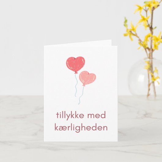 Tillykke med kærligheden, Deense bruiloft Kaart (Gele Bloem)