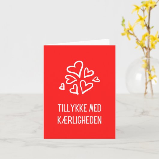 Tillykke med kærligheden, Deense bruiloft Kaart (Gele Bloem)
