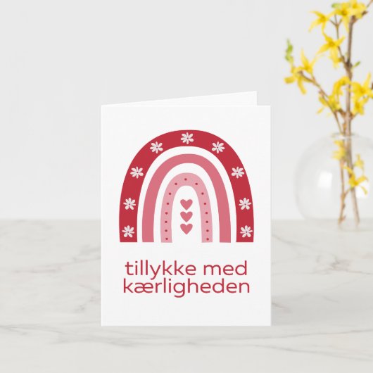 Tillykke med kærligheden, Deense bruiloft Kaart (Gele Bloem)