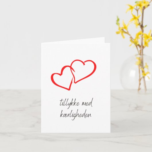 Tillykke med kærligheden, Deense bruiloft Kaart (Gele Bloem)