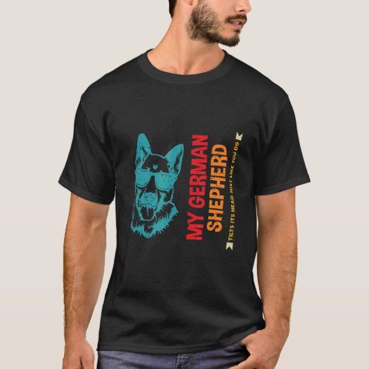 Tilt Head Dog German Shepherd Ma 1 T-shirt (Voorkant)