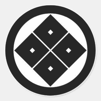 Tilted four-square-eyes in circle ronde sticker