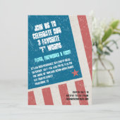Tilted Grunge Flag Onafhankelijkheidsdag Party Kaart (Staand voorkant)