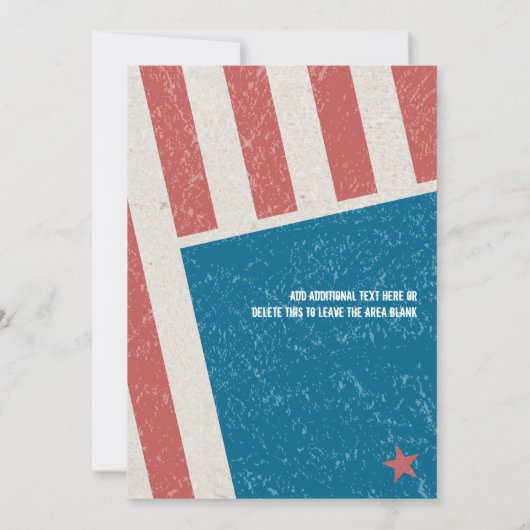 Tilted Grunge Flag Onafhankelijkheidsdag Party Kaart (Achterkant)