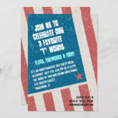 Tilted Grunge Flag Onafhankelijkheidsdag Party Kaart (Voorkant / Achterkant)