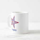 Tilted Red White and Blue Patriotic USA Star Koffiemok (Voorkant links)