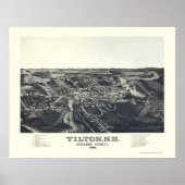 Tilton, NH Panoramic Map - 1884 Poster (Voorkant)