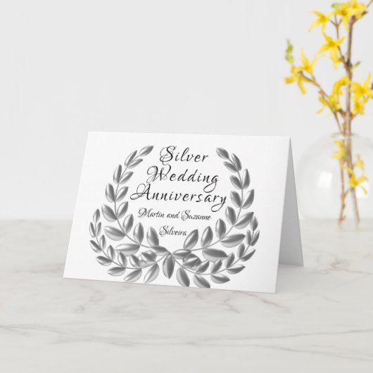 Tilveren huwelijksjubileum kaart (Gele Bloem)