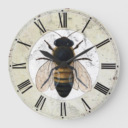 Tim Campbell's Honey Bee Wall Clock Grote Klok (Voorkant)