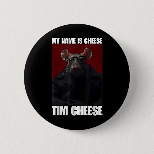 Tim Cheese - Brainrot Meme Ronde Button 5,7 Cm (Voorkant)