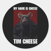 Tim Cheese - Brainrot Meme Ronde Sticker (Voorkant)