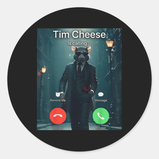 Tim Cheese Meme Ronde Sticker (Voorkant)