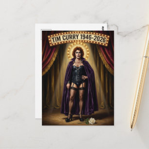 Tim Curry 1946-2026 Herdenkingsfanart Briefkaart