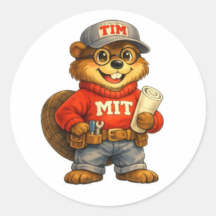 Tim de Bever – Ghibli-geïnspireerde Mascotte Ronde Sticker