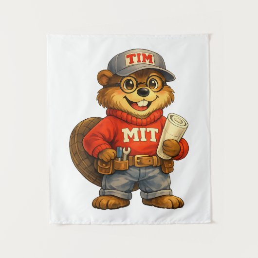 Tim de Bever – Ghibli-geïnspireerde Mascotte Wandkleed (Voorkant)