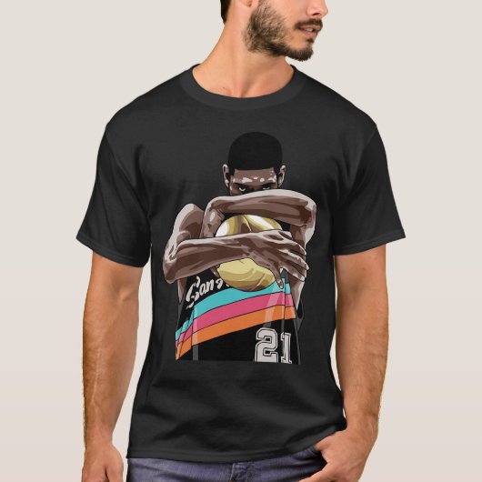 Tim Duncan Bal Omhelzing T-shirt (Voorkant)