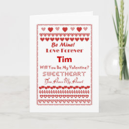 Tim Happy Valentine's Day Hearts Hearts Hearts Hea Feestdagen Kaart