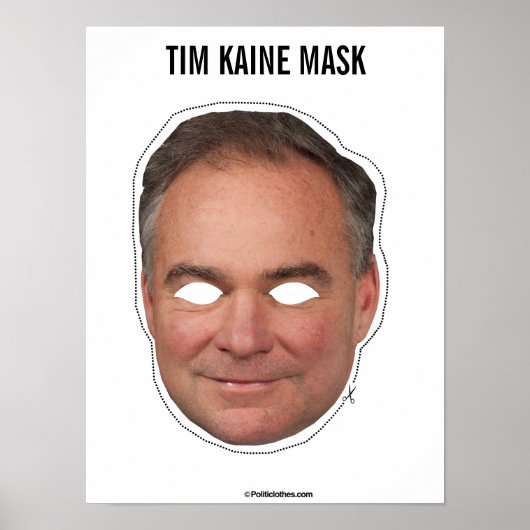 Tim Kaine Mask Cutout Poster (Voorkant)