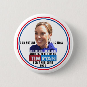Tim Ryan voor President — Andrea voor First Lady Ronde Button 5,7 Cm