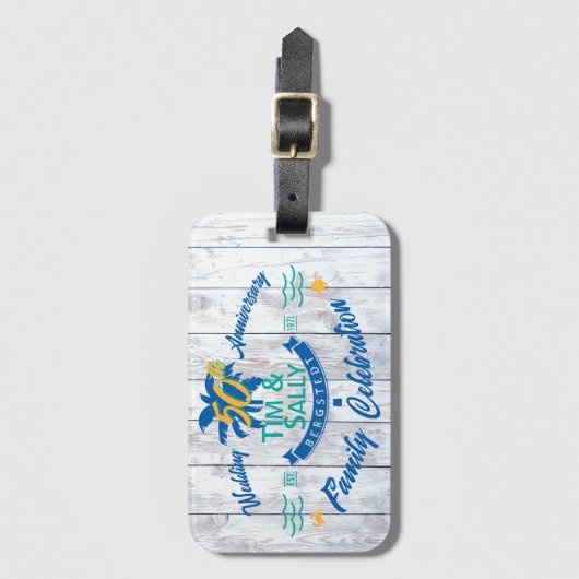 Tim & Sally's 50ste bagagelabel (Voorkant (verticaal))